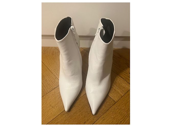 Stivaletti Topshop in pelle bianca a punta Bianco - vista 2