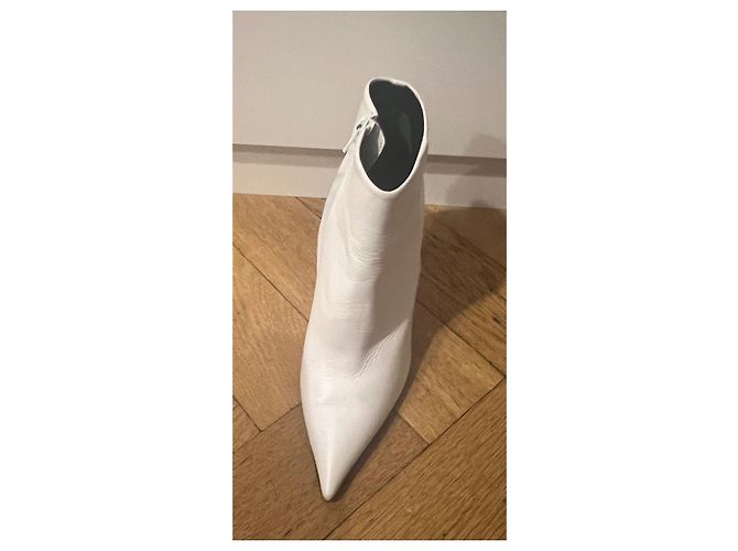 Stivaletti Topshop in pelle bianca a punta Bianco - vista 3