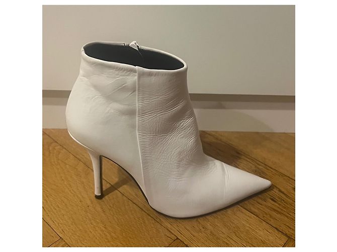 Stivaletti Topshop in pelle bianca a punta Bianco - vista 5