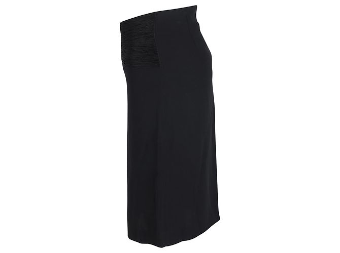 Gonna Jil Sander con vita arricciata in lana nera - vista 2