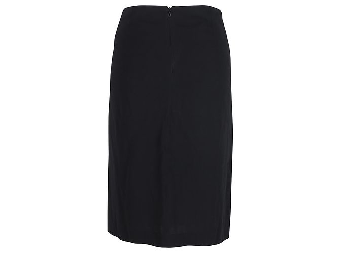 Gonna Jil Sander con vita arricciata in lana nera - vista 3