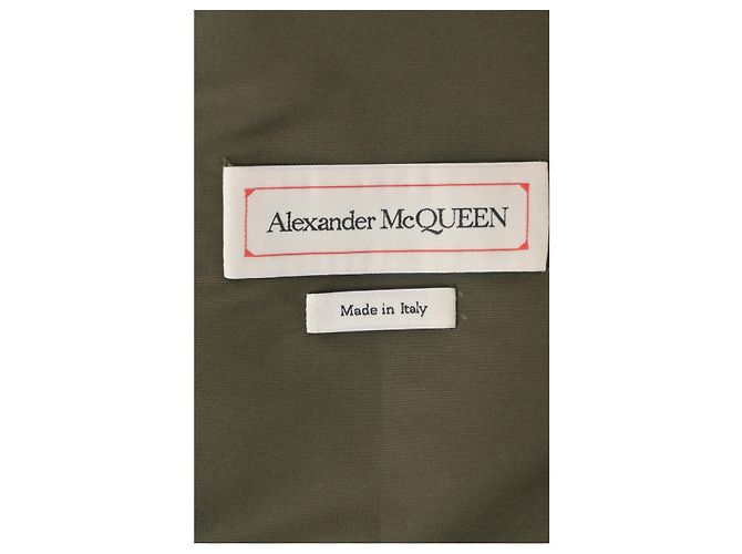 Alexander McQueen Blake Illustration Kapuzenjacke aus olivgrünem Polyester - Ansicht 10