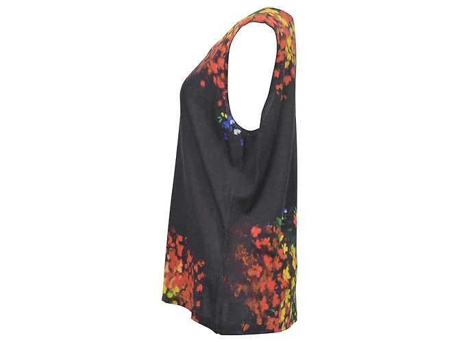 Escada Twin Set Cardigan aus schwarzer Wolle mit Blumenmuster - Ansicht 7
