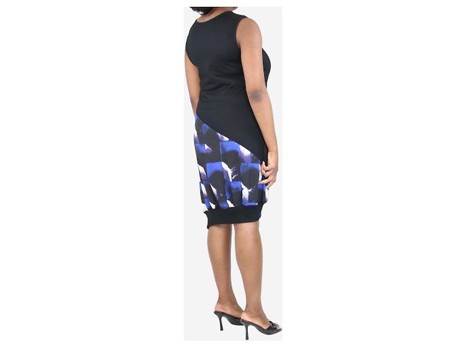Y'S Vestido midi negro sin mangas con estampado - vista 2