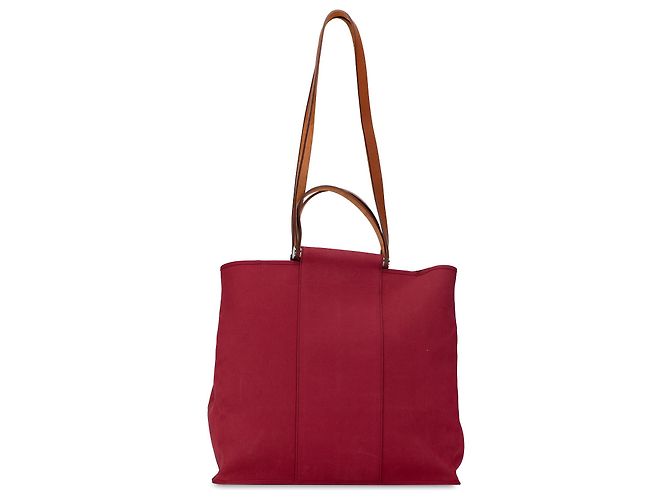 Hermès Cabag Twist in tela rossa GM - vista 3