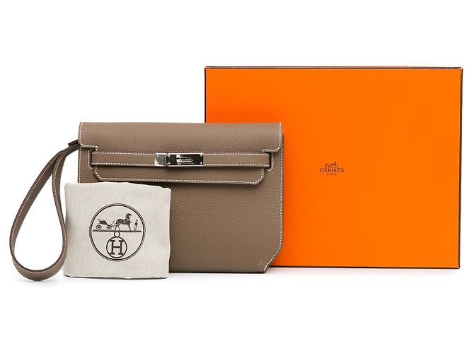 Hermès Marrón Togo Kelly Depeches 25 Castaño Gris pardo - vista 10