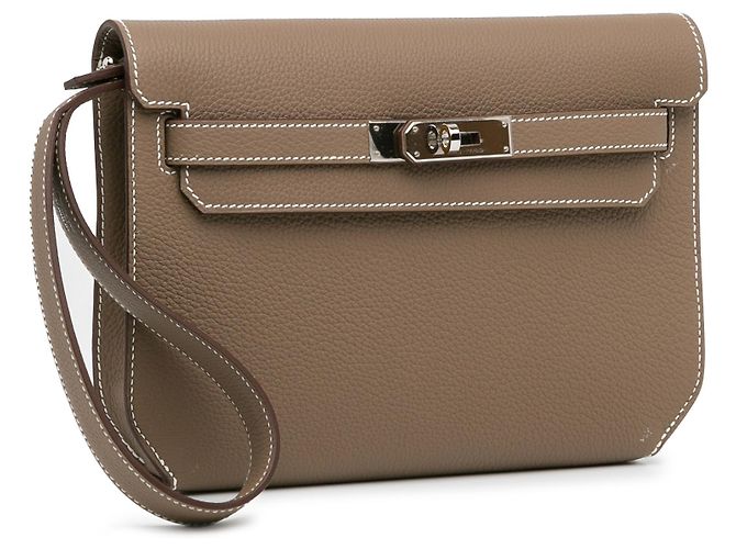 Hermès Marrón Togo Kelly Depeches 25 Castaño Gris pardo - vista 2