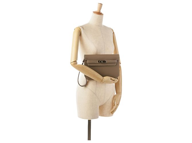 Hermès Marrón Togo Kelly Depeches 25 Castaño Gris pardo - vista 9