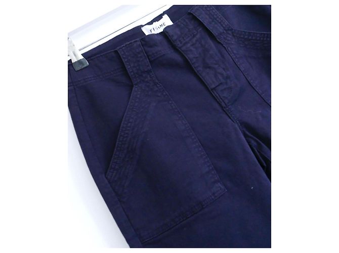 Frame Denim Pantaloni Moto Trapunto Frame Washed Navy Blu navy - vista 3