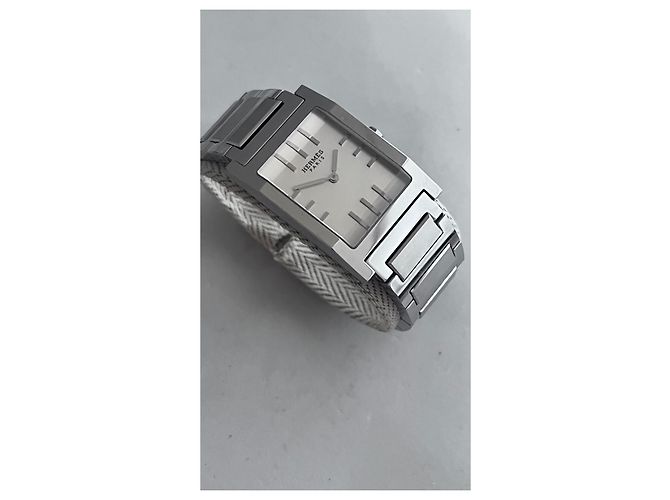 Hermès Tandem GM Uhr aus Edelstahl Silber - Ansicht 2