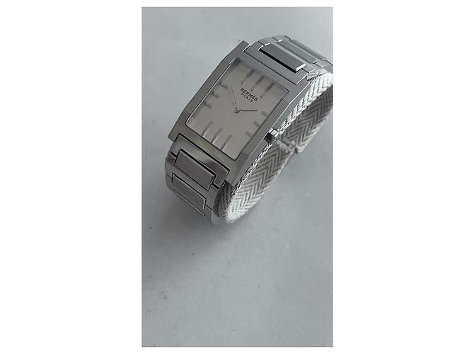 Hermès Tandem GM Uhr aus Edelstahl Silber - Ansicht 3
