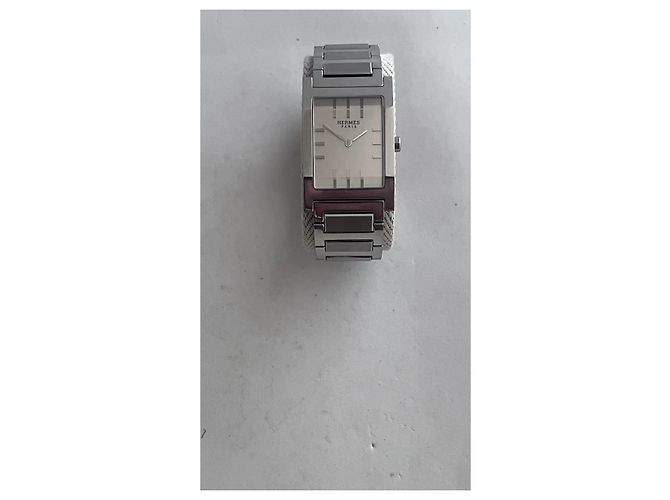 Hermès Tandem GM Uhr aus Edelstahl Silber - Ansicht 6