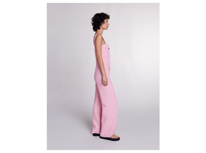 Maje Mono salopette de tweed rosa y naranja - vista 2