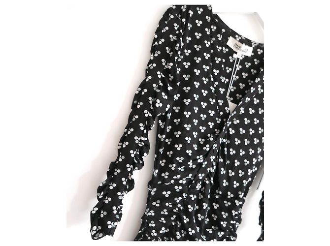 Diane Von Furstenberg Briella gerafftes Mesh-Kleid Schwarz - Ansicht 3