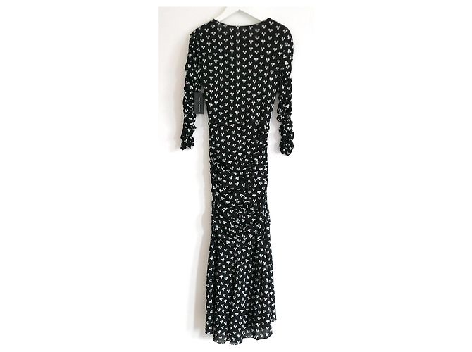 Diane Von Furstenberg Briella gerafftes Mesh-Kleid Schwarz - Ansicht 5