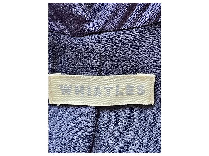 Whistles Dunkelblaues Seidenkleid mit Blumenverzierung Marineblau - Ansicht 4