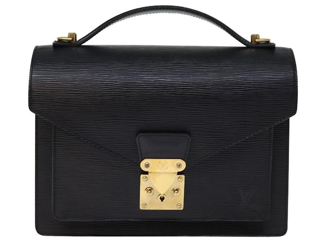Borsa a mano LOUIS VUITTON Epi Monceau 28 Nera M52122 LV Auth yk12632 Nero - vista 13