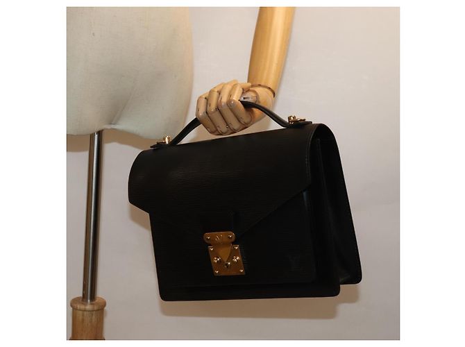 Borsa a mano LOUIS VUITTON Epi Monceau 28 Nera M52122 LV Auth yk12632 Nero - vista 24