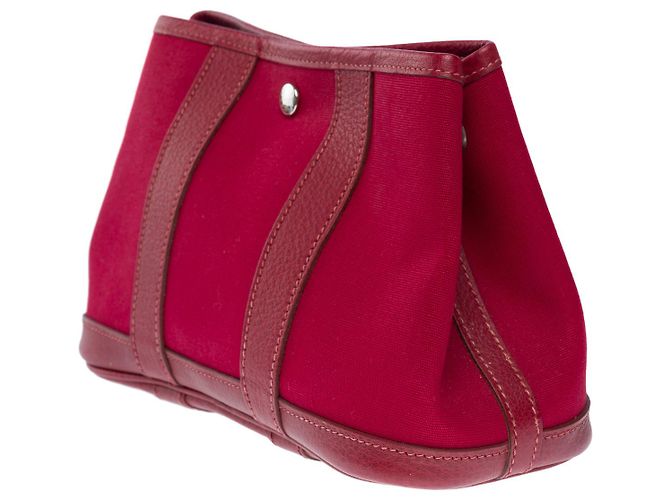 Garden Hermès Borsa HERMES in tela rossa - 101937 Rosso - vista 4