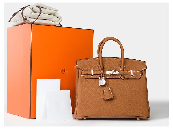 Hermès Sac HERMES Birkin 25 en Cuir Doré - 101932 - vue 2