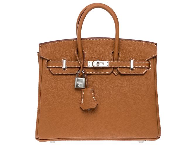 Hermès Sac HERMES Birkin 25 en Cuir Doré - 101932 - vue 3