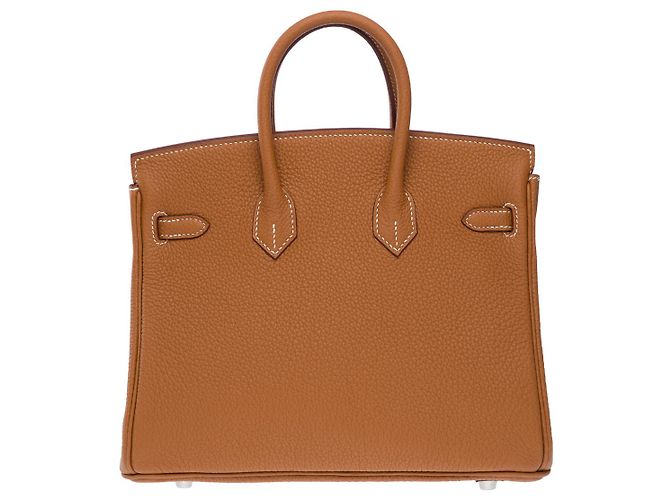 Hermès Sac HERMES Birkin 25 en Cuir Doré - 101932 - vue 4