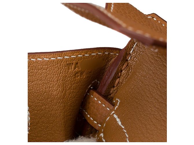 Hermès Sac HERMES Birkin 25 en Cuir Doré - 101932 - vue 8
