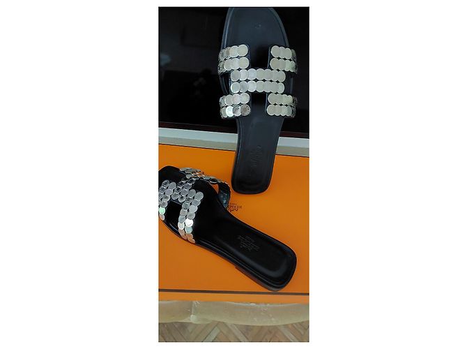 Hermès Edición limitada de Oran  Clavos de Silla Negro Hardware de plata - vista 13