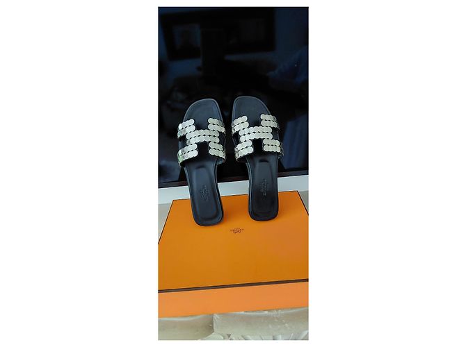 Hermès Edición limitada de Oran  Clavos de Silla Negro Hardware de plata - vista 15