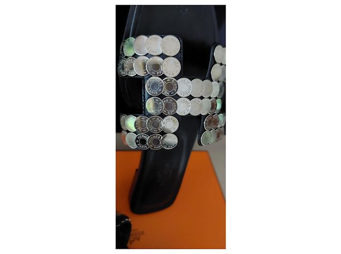 Hermès Edición limitada de Oran  Clavos de Silla Negro Hardware de plata - vista 16