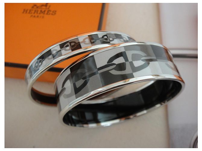 Hermès HERMES 2 pulseras ÓPTICA CADENA ANCLA PALIADIO PLATINO Gris - vista 2