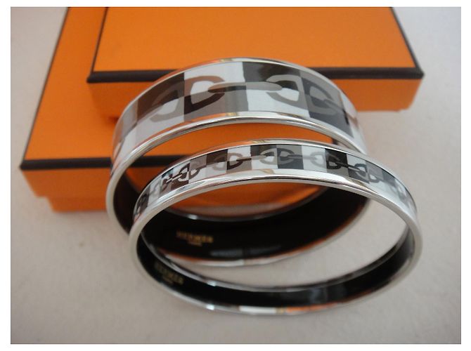 Hermès HERMES 2 pulseras ÓPTICA CADENA ANCLA PALIADIO PLATINO Gris - vista 3