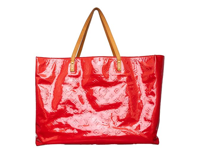 Borsa Louis Vuitton Vernis Reade GM con monogramma Rosso - vista 3