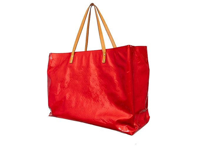 Borsa Louis Vuitton Vernis Reade GM con monogramma Rosso - vista 4