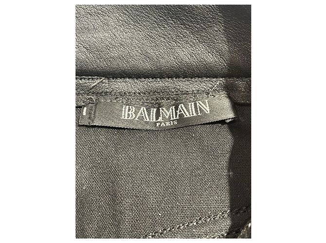 BALMAIN Hose T.FR 34 Leder Schwarz - Ansicht 4