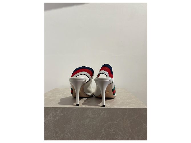 Zapatos de tacón GUCCI T.EU 39 Cuero Blanco - vista 4