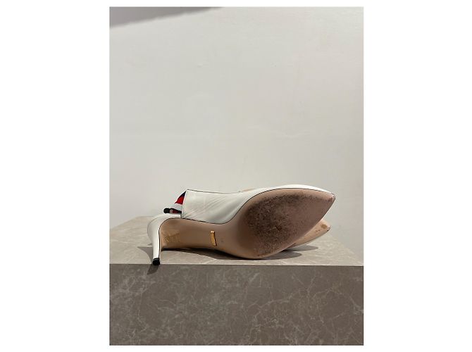 Zapatos de tacón GUCCI T.EU 39 Cuero Blanco - vista 7