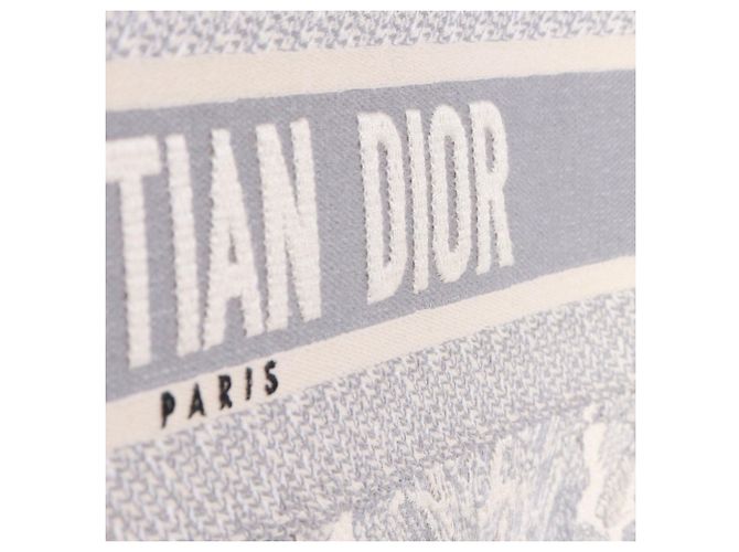 DIOR - Dior Book Tote Medium Tasche aus grauem Toile de Jouy - Ansicht 6
