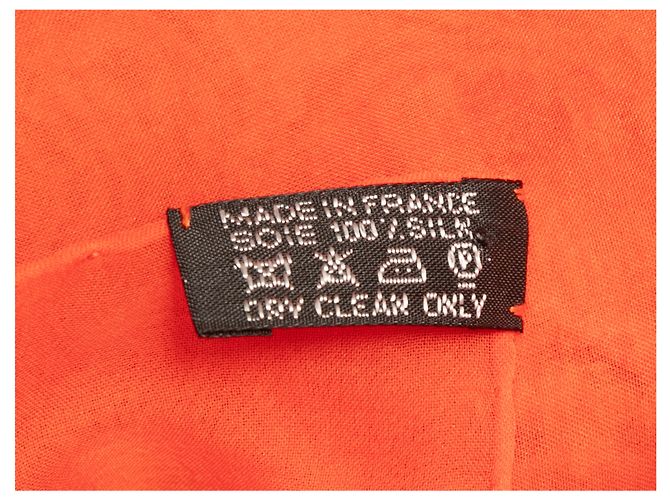 Hermès Sciarpa in seta Hermes Le Fleuve Sacre Motif Peach & Multicolor Arancione - vista 3