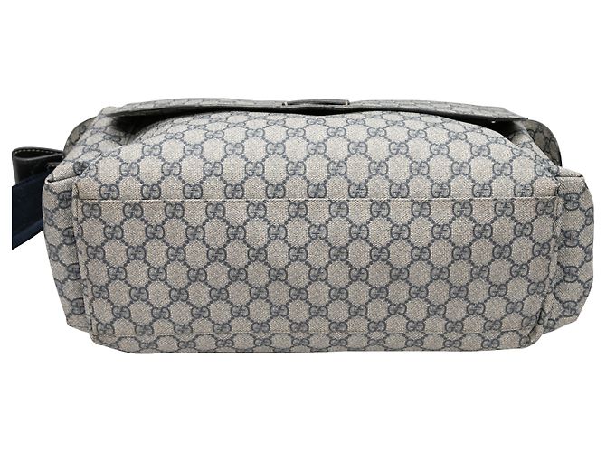 Borsa per pannolini Gucci GG Supreme grigio e blu navy - vista 4