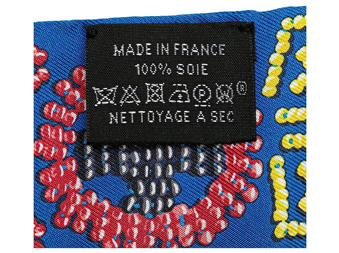 Sciarpe Hermès Kelly En Perles in twilly di seta blu - vista 3
