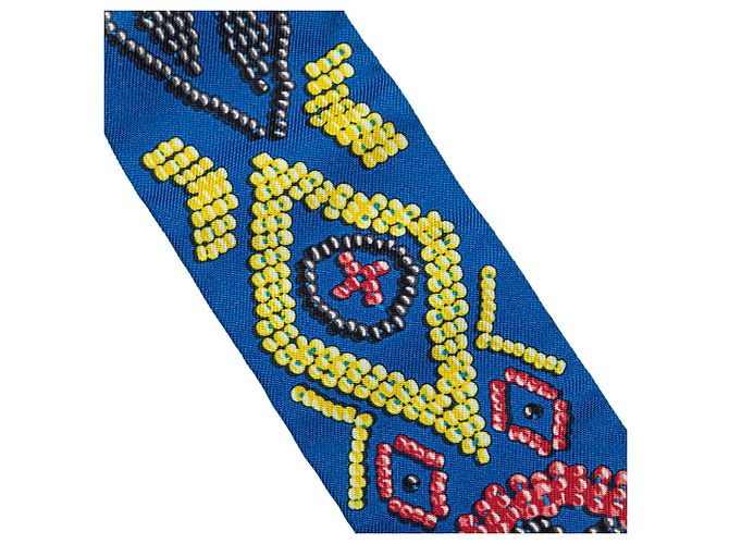 Sciarpe Hermès Kelly En Perles in twilly di seta blu - vista 5