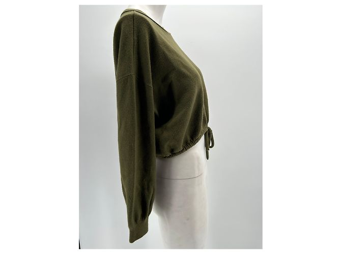Autre Marque Alice & Olivia Strickwaren T.International S Wolle Khaki - Ansicht 4