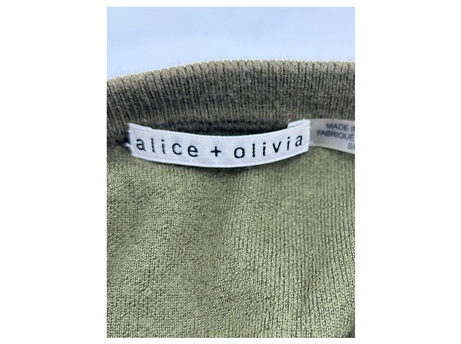 Autre Marque Alice & Olivia Strickwaren T.International S Wolle Khaki - Ansicht 5