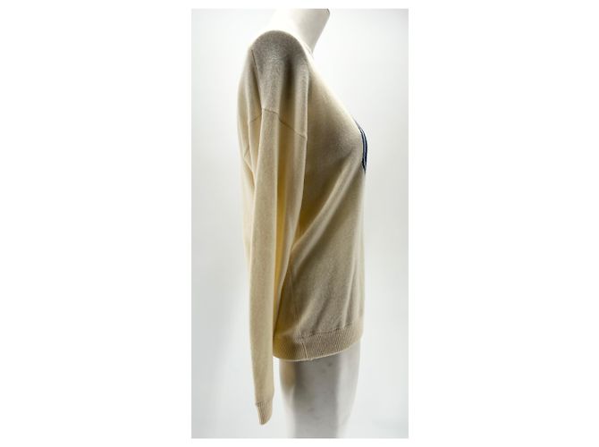 Autre Marque Nicht Signiert / Unsignierte Strickwaren T.International S Kaschmir Beige - Ansicht 3