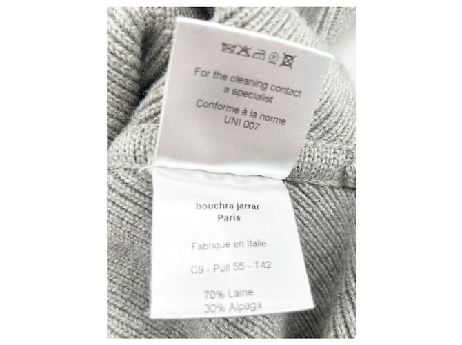 Bouchra Jarrar Strickwaren T.FR 42 Wolle Grau - Ansicht 6