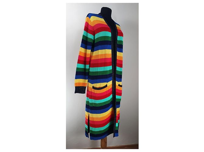 Autre Marque Cárdigan de algodón a rayas arcoíris Multicolor - vista 2