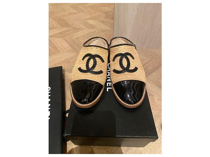 Cambon Chanel Zoccoli di rattan Beige - vista 2