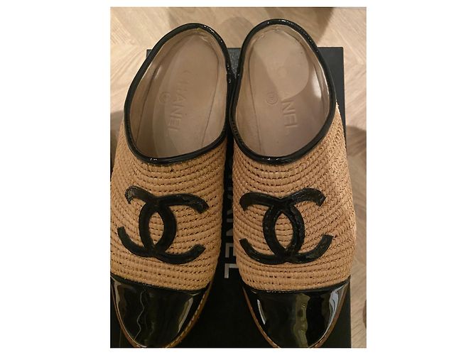 Cambon Chanel Zoccoli di rattan Beige - vista 3