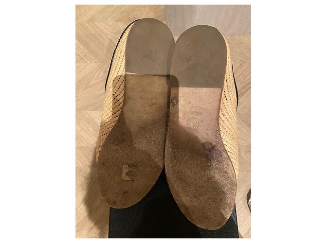 Cambon Chanel Zoccoli di rattan Beige - vista 6